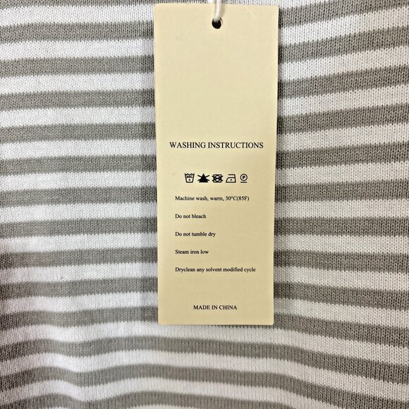 Dokotoo Sweater White Gray Stripe Orange Trim Preppy Classic Long Sleeve 2XL NWT - Picture 5 of 11